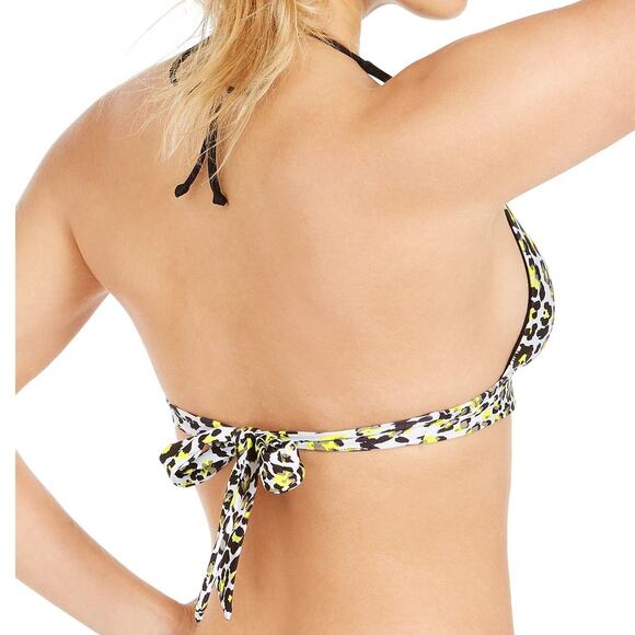 Soluna Swim Neon Leopard Into The Wild Printed Halter Bikini Swim Top Large NEW - Picture 6 of 6